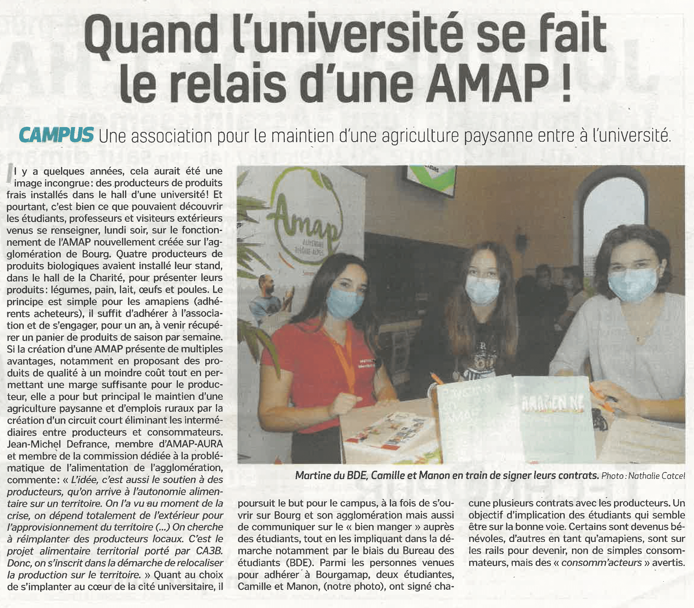 Article voix de l'Ain AMAP